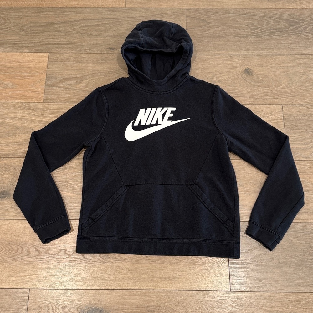 NIKE Black Sportswear Club Fleece Cotton Terry Pullover‎ Hoodie Sweatshirt Sz XL